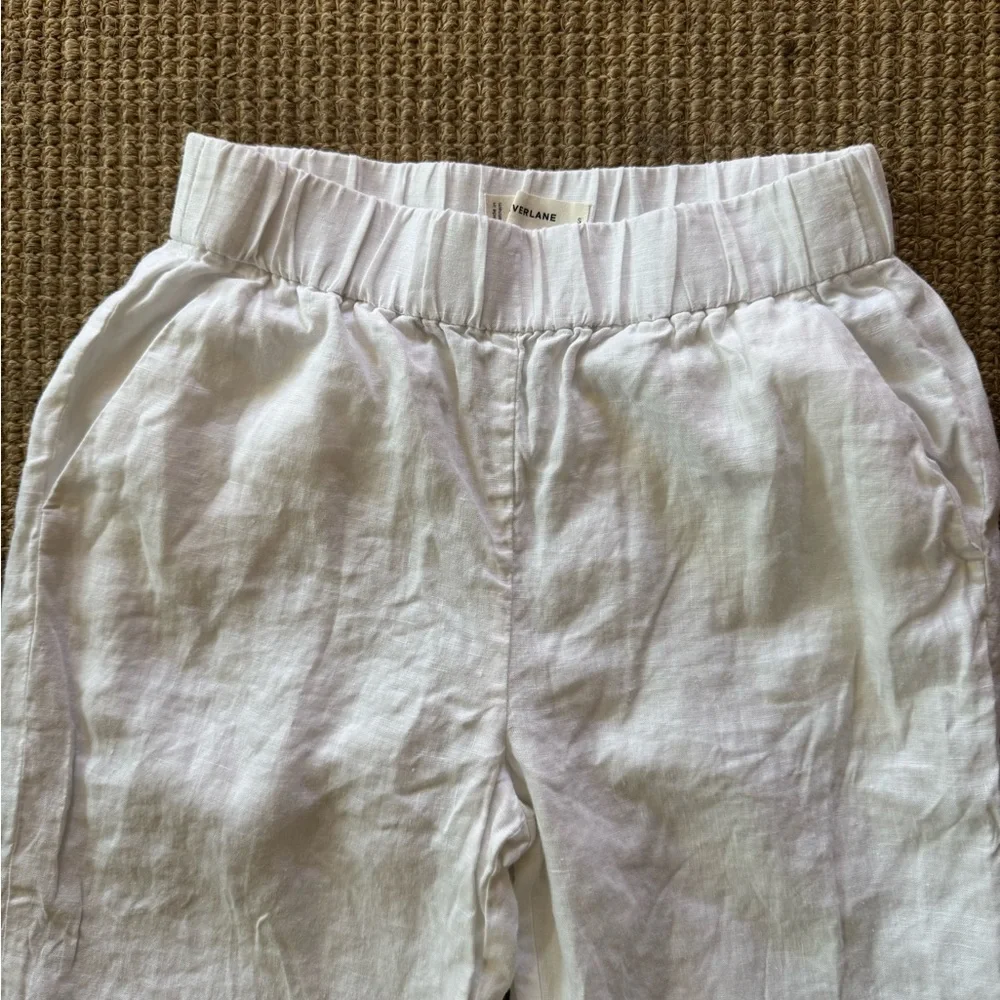 Everlane White Wide-Leg Linen Pants